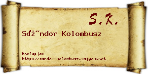 Sándor Kolombusz névjegykártya
