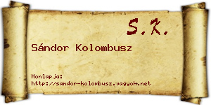 Sándor Kolombusz névjegykártya