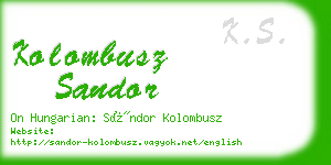 kolombusz sandor business card